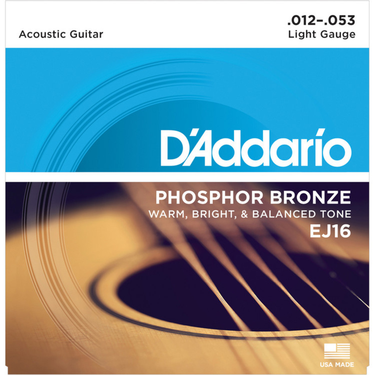 DAddario EJ16 Phosphor Bronze Guitar Strings 12-53