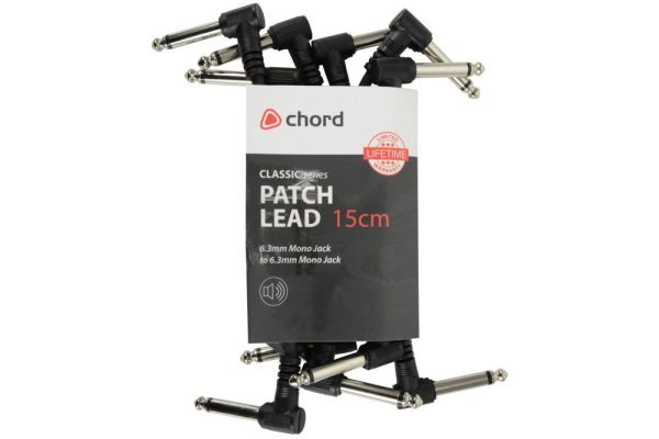 Citronic Classic Audio Patch Lead Set Black 0.15m 6 Pack