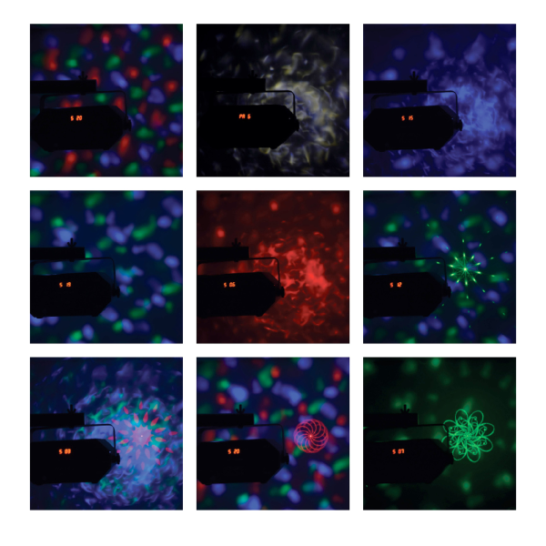 QTX Tetra LED Moonflower + Ripple + Strobe/UV + Laser Effect