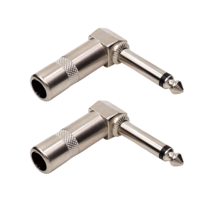 Trax Male Mono Right Angle Jack Plug Connector 2 Pack