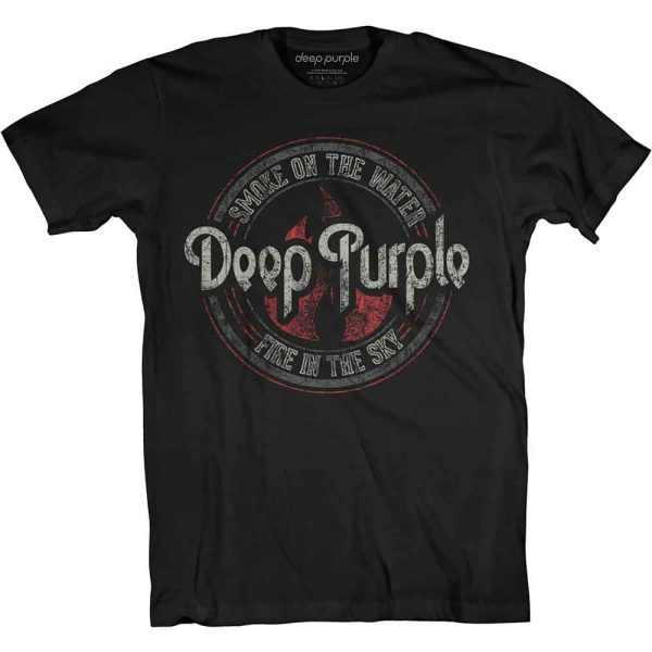 Deep Purple Unisex T Shirt Smoke Circle