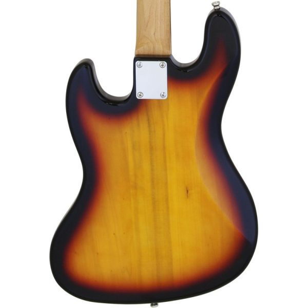 Aria STB Jazz Bass Guitar 3 Tone Sunburst with Tortoise Shell Pickguard