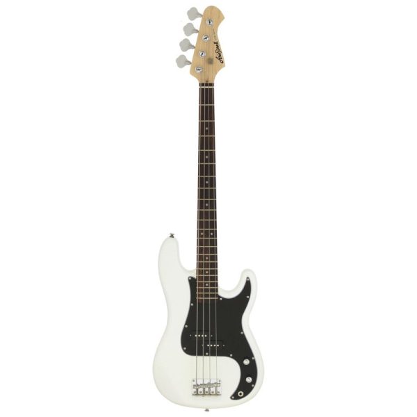 Aria STB P Bass Guitar White with Black Pickguard