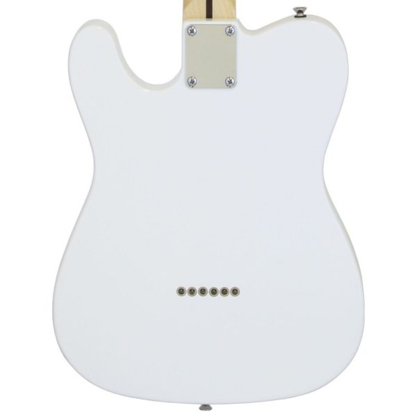 Aria TEG TL Electric Guitar Hollow Body White with Tortoise Pickguard