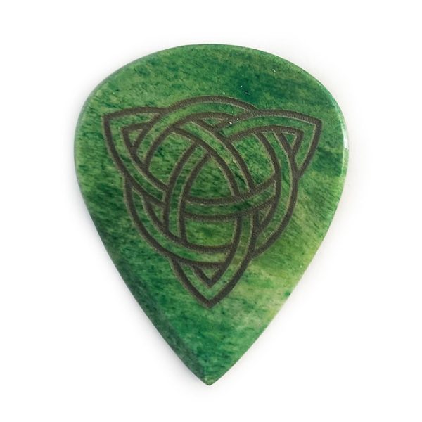 Trinity Knot Green Bone Guitar Pick