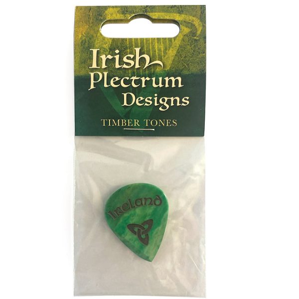 Trinity Knot Green Bone Guitar Pick