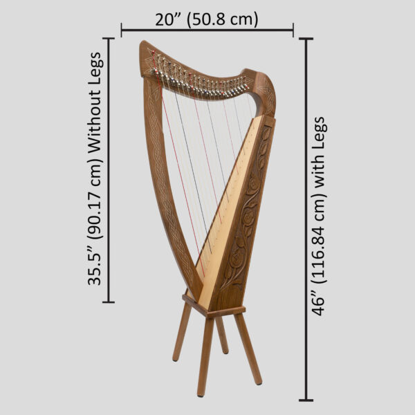 Heartland 22 String Boru Harp Walnut