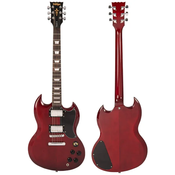 Vintage V69 Coaster Series Electric Guitar Cherry Red