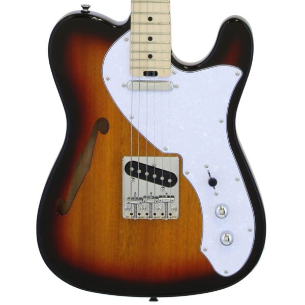 Aria TEG TL Electric Guitar Hollow Body 3 Tone Sunburst