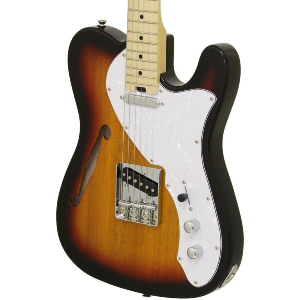 Aria TEG TL Electric Guitar Hollow Body 3 Tone Sunburst