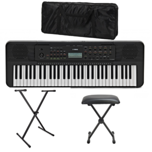 Yamaha PSR E283 Portable Keyboard Black Deluxe Bundle