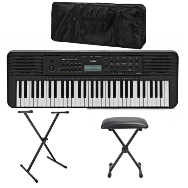 Yamaha PSR E283 Portable Keyboard Black Deluxe Bundle