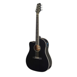 Stagg SA35 DSCE-BK LH Slope Shoulder Electro Acoustic Guitar Left Handed Black