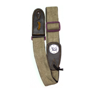 TGI TGS13071 Guitar Strap Woven Beige Denim Purple Buckle