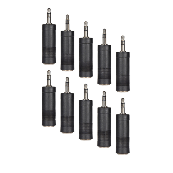 Trax 3.5mm Stereo Jack Plug to 6.3mm Stereo Jack Socket Adaptor 10 Pack