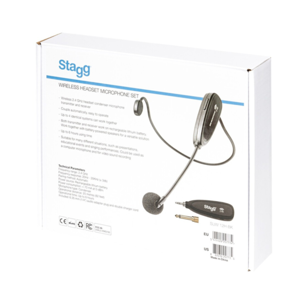 Stagg SUW 12H-BK Wireless Headset Microphone Set 2.4 GHz Black