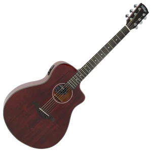 Vintage VEC300CR Pacific Coast Series Electro Acoustic Guitar Claret Red